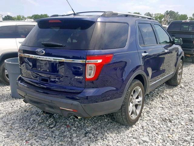 1FMHK8F82BGA17056 - 2011 FORD EXPLORER L BLUE photo 4