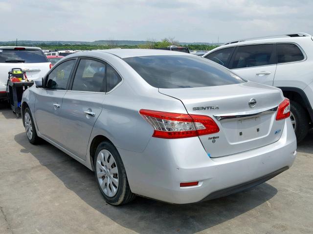 3N1AB7AP0DL662787 - 2013 NISSAN SENTRA S SILVER photo 3