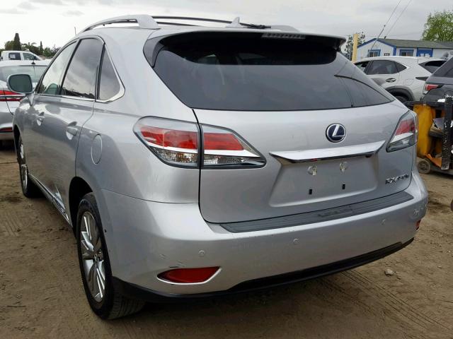 JTJBC1BA5D2051965 - 2013 LEXUS RX 450 SILVER photo 3