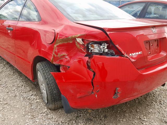 2HGFG12229H007889 - 2009 HONDA CIVIC DX RED photo 9