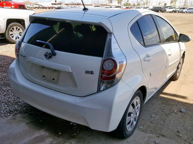 JTDKDTB37E1086172 - 2014 TOYOTA PRIUS C WHITE photo 4