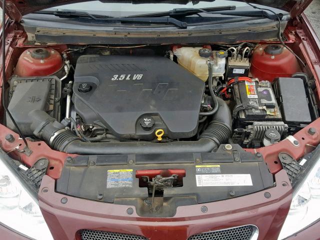 1G2ZH57N394159202 - 2009 PONTIAC G6 GT MAROON photo 7