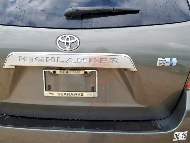 JTEEW41A292033971 - 2009 TOYOTA HIGHLANDER GRAY photo 9