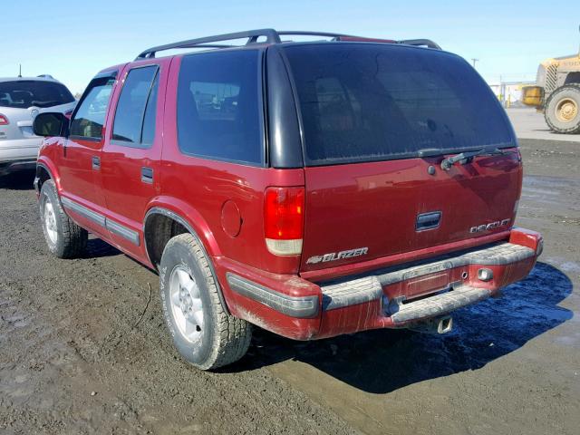 1GNDT13W9X2153898 - 1999 CHEVROLET BLAZER RED photo 3