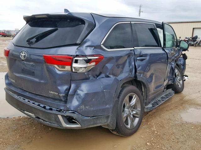 5TDDZRFHXJS891955 - 2018 TOYOTA HIGHLANDER BLUE photo 4