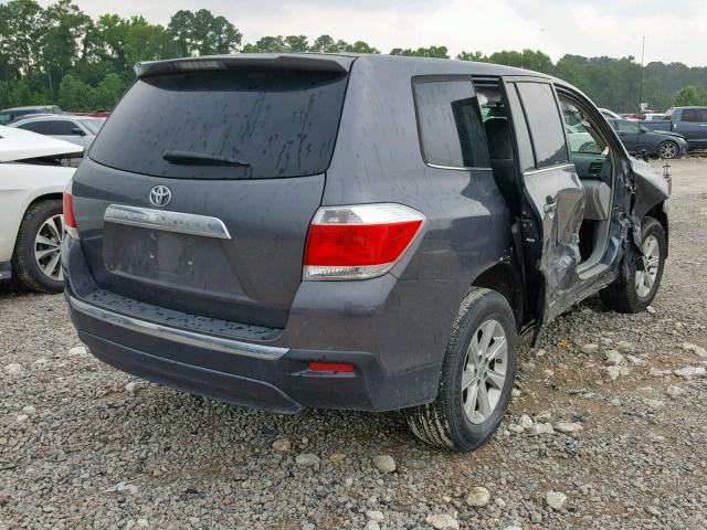 5TDZA3EH2BS007715 - 2011 TOYOTA HIGHLANDER GRAY photo 4