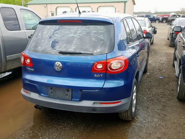 WVGAV7AX1AW002036 - 2010 VOLKSWAGEN TIGUAN S BLUE photo 4