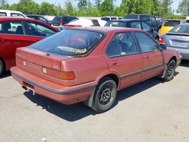 JH4DA1744HS001714 - 1987 ACURA INTEGRA RS RED photo 4