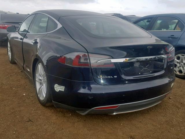 5YJSA1DN0DFP17801 - 2013 TESLA MODEL S BLUE photo 3