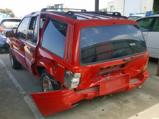 1J4EZ78Y8TC108782 - 1996 JEEP GRAND CHER RED photo 3