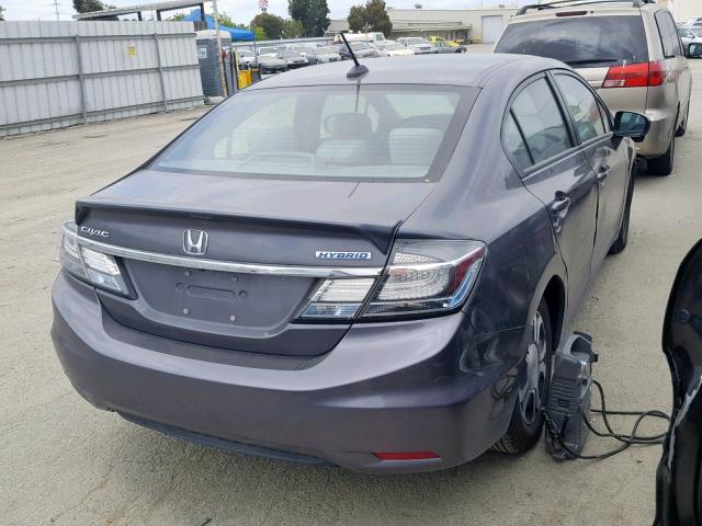 19XFB4F22FE201175 - 2015 HONDA CIVIC HYBR GRAY photo 4