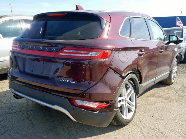 5LMCJ3D99JUL20585 - 2018 LINCOLN MKC RESERV BURGUNDY photo 4