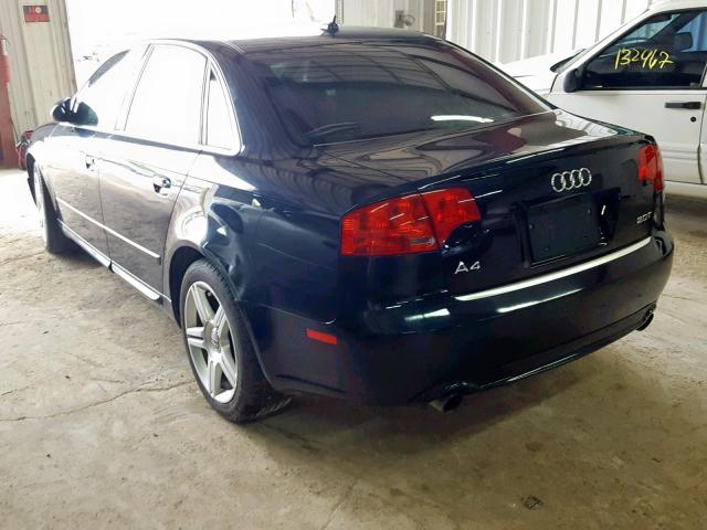 WAUAF78E98A084687 - 2008 AUDI A4 2.0T BLUE photo 3