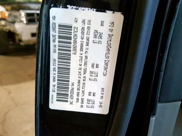 2C3LA63H06H289579 - 2006 CHRYSLER 300C BLACK photo 10