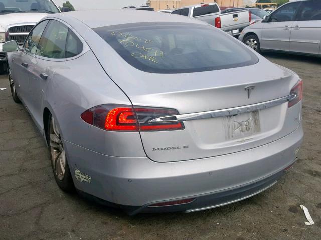 5YJSA1H10EFP58180 - 2014 TESLA MODEL S SILVER photo 3