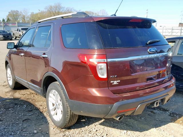 1FMHK8D84CGA24241 - 2012 FORD EXPLORER X BURGUNDY photo 3