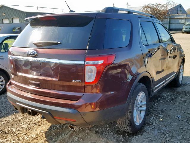 1FMHK8D84CGA24241 - 2012 FORD EXPLORER X BURGUNDY photo 4