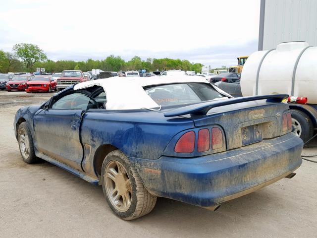 1FAFP45X4WF219557 - 1998 FORD MUSTANG GT BLUE photo 3