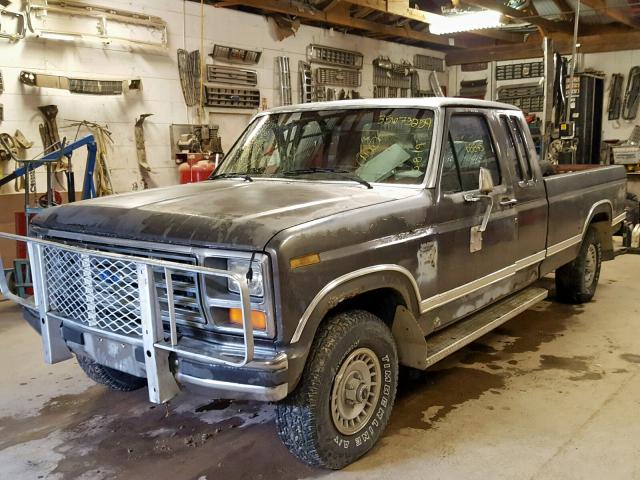 1FTEX14N9GKA53145 - 1986 FORD F150 GRAY photo 2