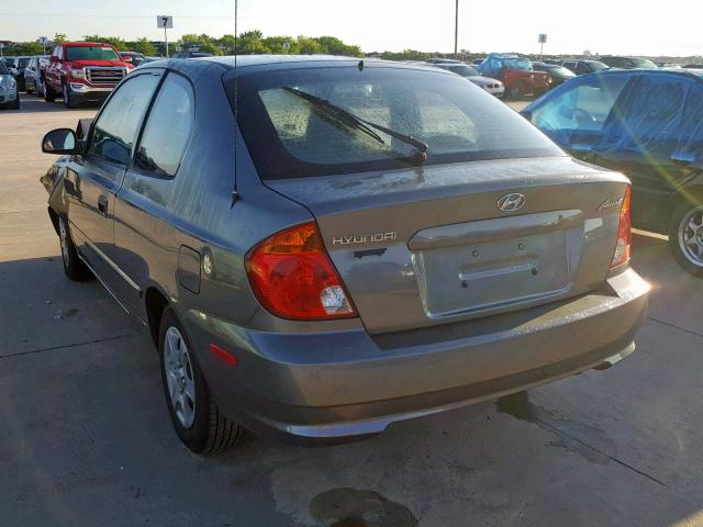 KMHCG35C44U291531 - 2004 HYUNDAI ACCENT GL GRAY photo 3