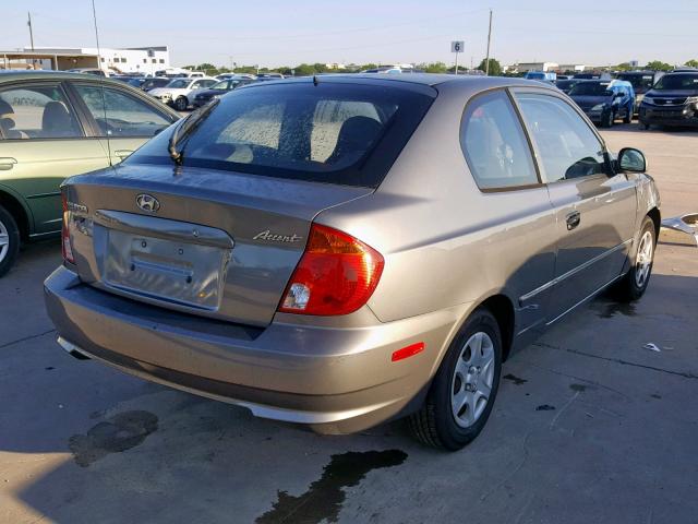 KMHCG35C44U291531 - 2004 HYUNDAI ACCENT GL GRAY photo 4