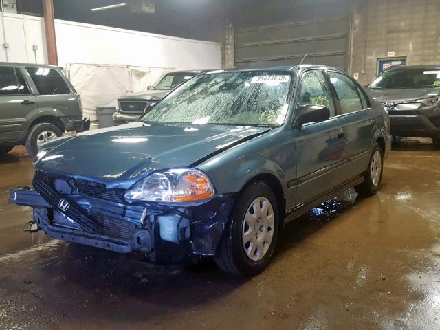 1HGEJ6525WL023721 - 1998 HONDA CIVIC DX BLUE photo 2