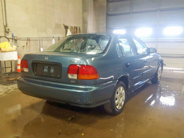 1HGEJ6525WL023721 - 1998 HONDA CIVIC DX BLUE photo 4