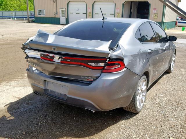 1C3CDFCH8DD703208 - 2013 DODGE DART LIMIT GRAY photo 4