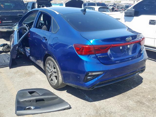 3KPF34AD3KE029044 - 2019 KIA FORTE GT L BLUE photo 3