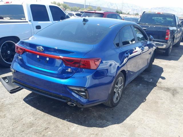 3KPF34AD3KE029044 - 2019 KIA FORTE GT L BLUE photo 4