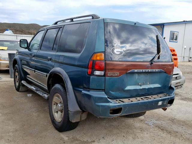 JA4LS21H53J042535 - 2003 MITSUBISHI MONTERO SP GREEN photo 3