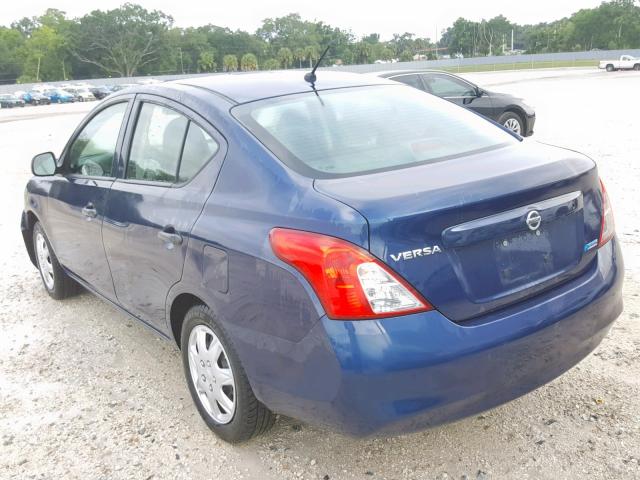 3N1CN7AP2EL829667 - 2014 NISSAN VERSA BLUE photo 3