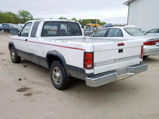 1B7GL23X8SS360389 - 1995 DODGE DAKOTA WHITE photo 3