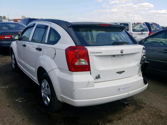 1B3HB28B57D566769 - 2007 DODGE CALIBER WHITE photo 3