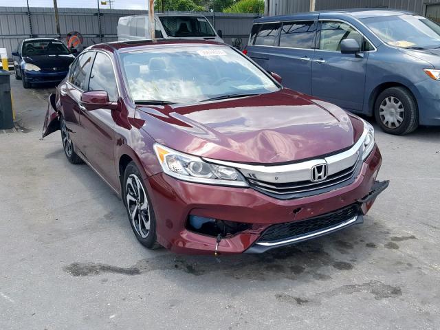 1HGCR2F89GA100079 - 2016 HONDA ACCORD EXL BURGUNDY photo 1