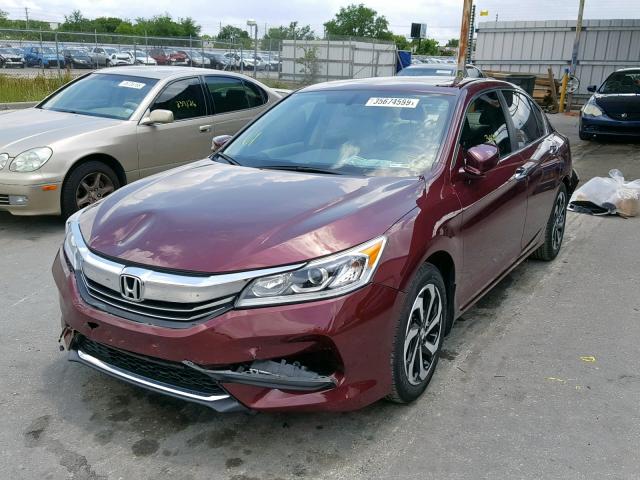 1HGCR2F89GA100079 - 2016 HONDA ACCORD EXL BURGUNDY photo 2