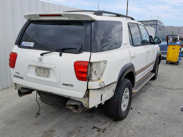 5TDZT38A03S165223 - 2003 TOYOTA SEQUOIA LI WHITE photo 4