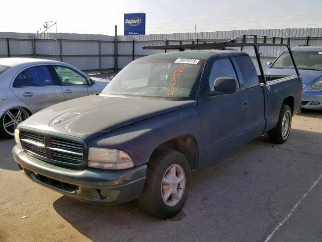 1B7GL23X6VS284739 - 1997 DODGE DAKOTA GREEN photo 2