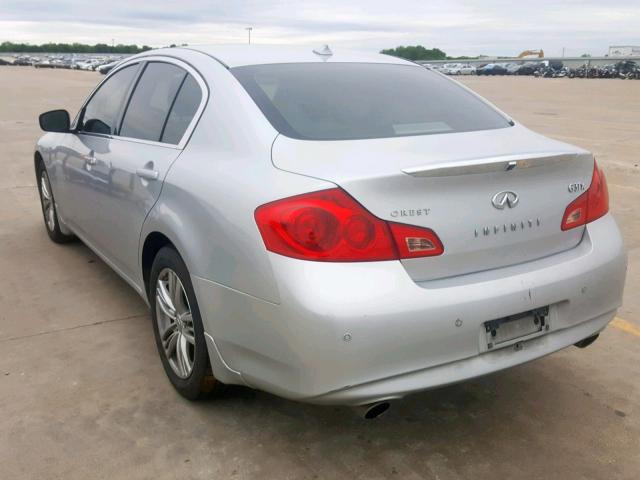 JN1CV6AR0AM255131 - 2010 INFINITI G37 SILVER photo 3