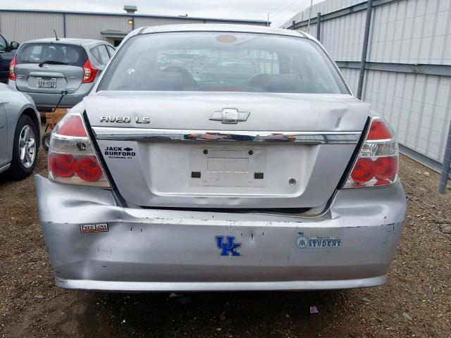 KL1TD56618B085951 - 2008 CHEVROLET AVEO BASE Күміс фото 9