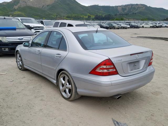 WDBRF52H06F821674 - 2006 MERCEDES-BENZ C 230 SILVER photo 3