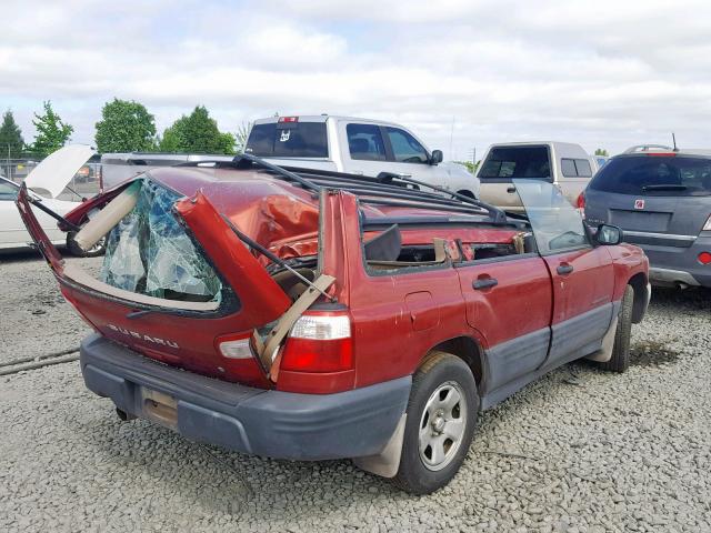 JF1SF635X2H740988 - 2002 SUBARU FORESTER L RED photo 4