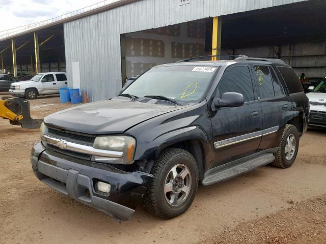 1GNDT13S222125432 - 2002 CHEVROLET TRAILBLAZE BLACK photo 2