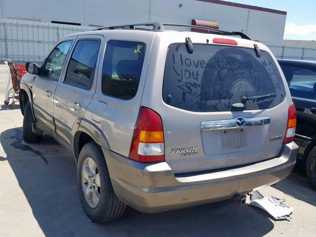 4F2YU08132KM26082 - 2002 MAZDA TRIBUTE LX BEIGE photo 3