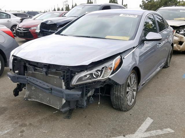 5NPE34AF0GH360986 - 2016 HYUNDAI SONATA SPO GRAY photo 2