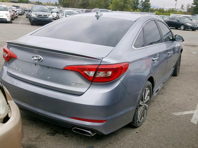 5NPE34AF0GH360986 - 2016 HYUNDAI SONATA SPO GRAY photo 4