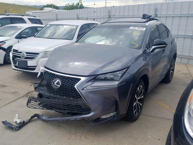 JTJBARBZ0G2080305 - 2016 LEXUS NX 200T GRAY photo 2