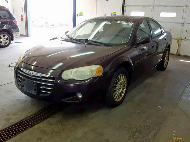 1C3EL56R24N377698 - 2004 CHRYSLER SEBRING LX BURGUNDY photo 2