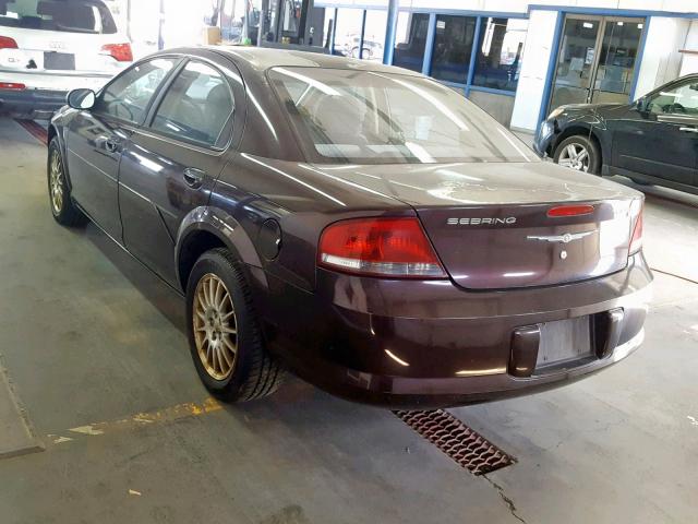 1C3EL56R24N377698 - 2004 CHRYSLER SEBRING LX BURGUNDY photo 3