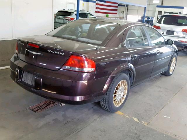 1C3EL56R24N377698 - 2004 CHRYSLER SEBRING LX BURGUNDY photo 4